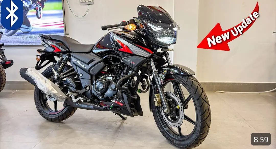 New TVS Apache RTR 160 4V bike with super star featuers launched with TVS Smart Xonnect technology